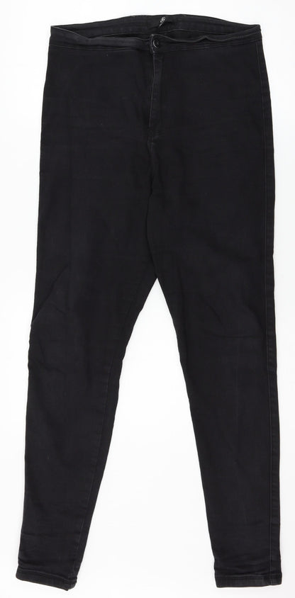 Misssguided Womens Black  Denim Skinny Jeans Size 12 L29 in