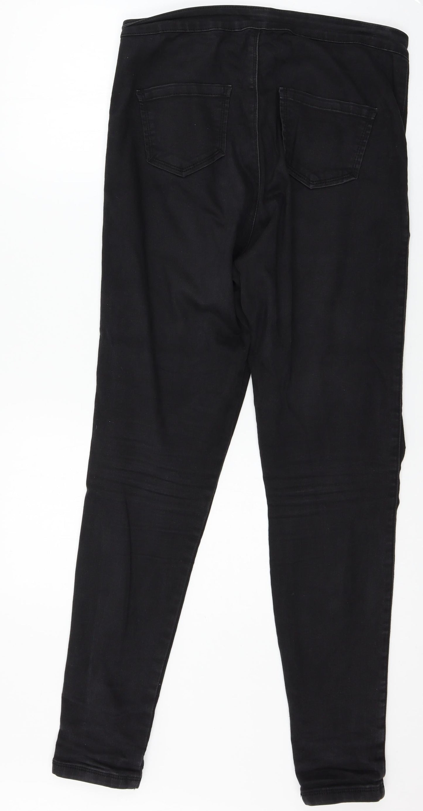 Misssguided Womens Black  Denim Skinny Jeans Size 12 L29 in