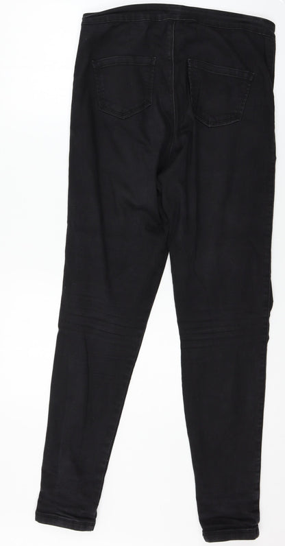 Misssguided Womens Black  Denim Skinny Jeans Size 12 L29 in