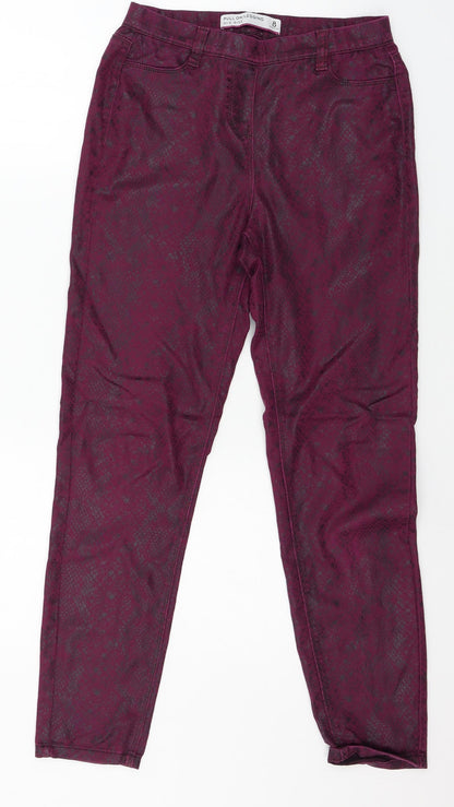 NEXT Womens Purple Animal Print Denim Jegging Jeans Size 8 L26 in