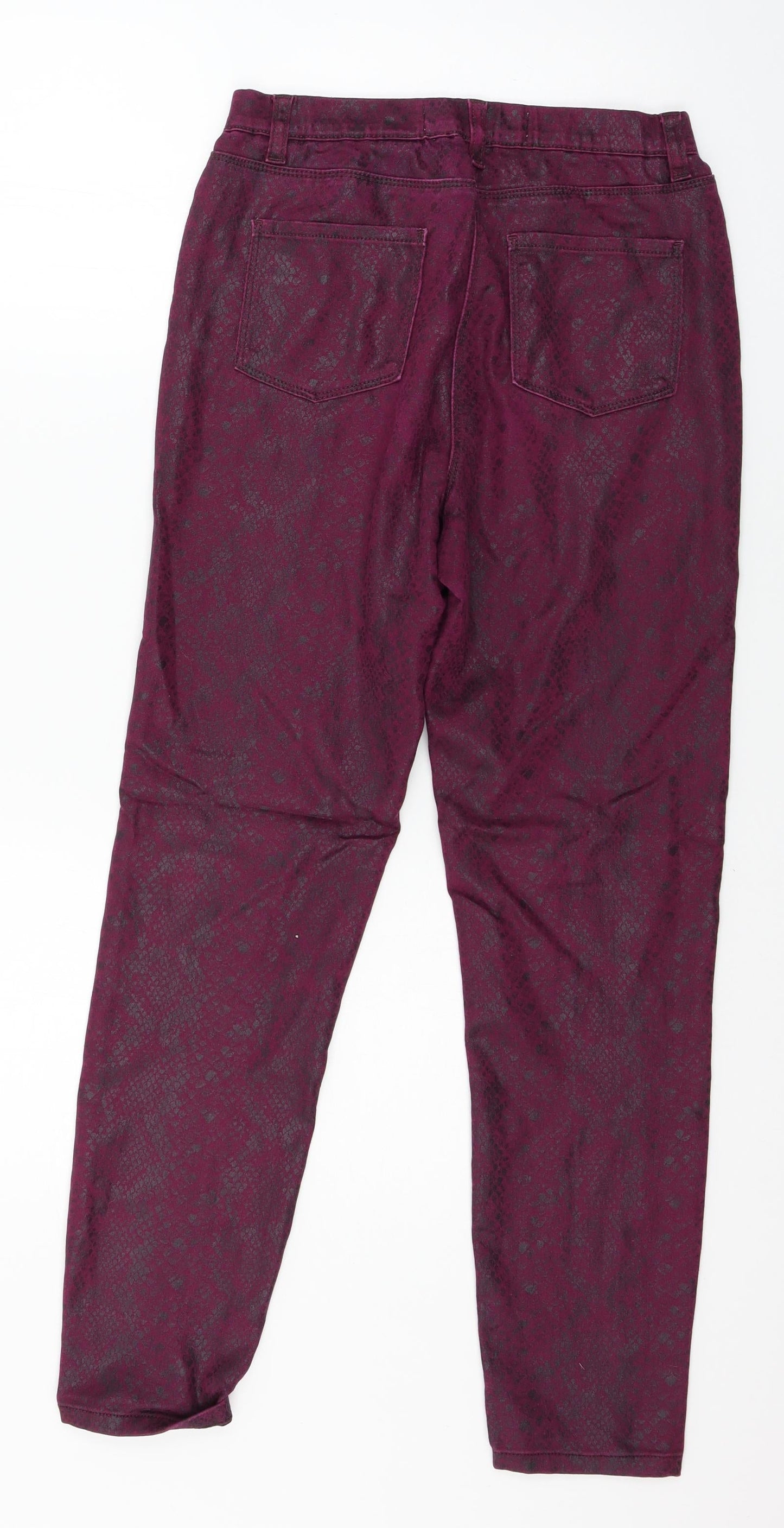 NEXT Womens Purple Animal Print Denim Jegging Jeans Size 8 L26 in