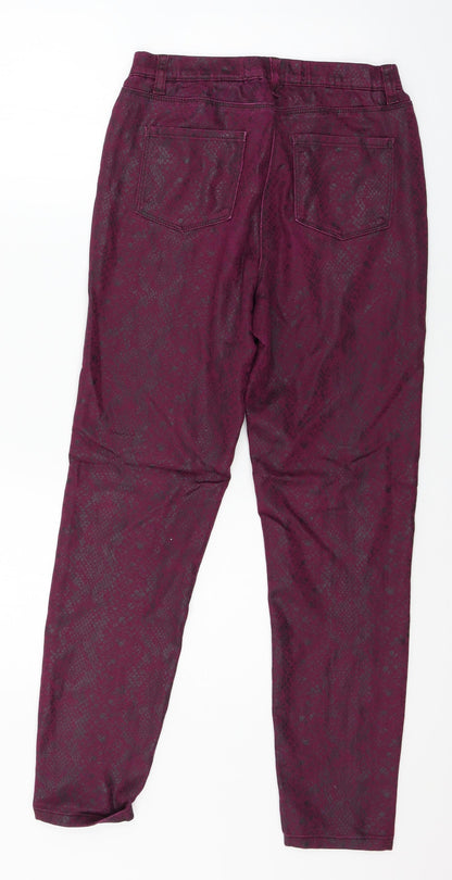 NEXT Womens Purple Animal Print Denim Jegging Jeans Size 8 L26 in