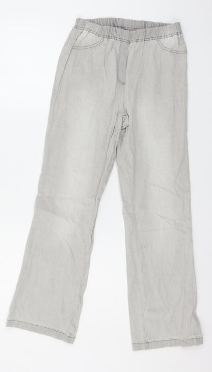 Cotton Traders Womens Grey  Denim Straight Jeans Size 10 L26 in