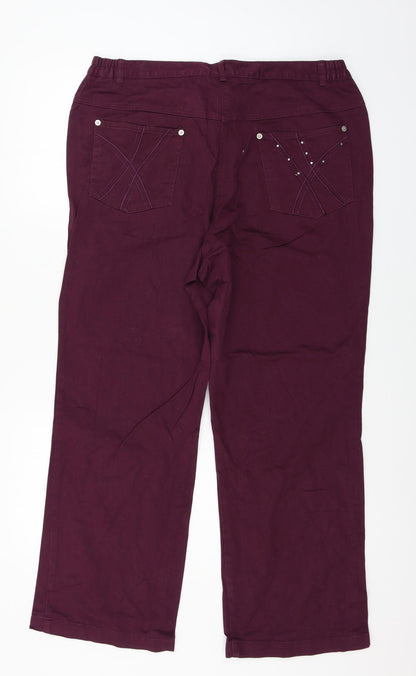 Preworn Womens Purple  Denim Straight Jeans Size 20 L27 in