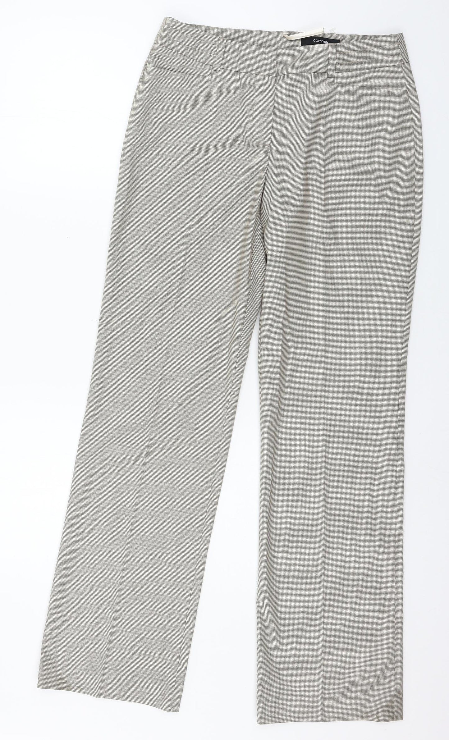Comma Womens Brown Check  Trousers  Size 8 L30 in