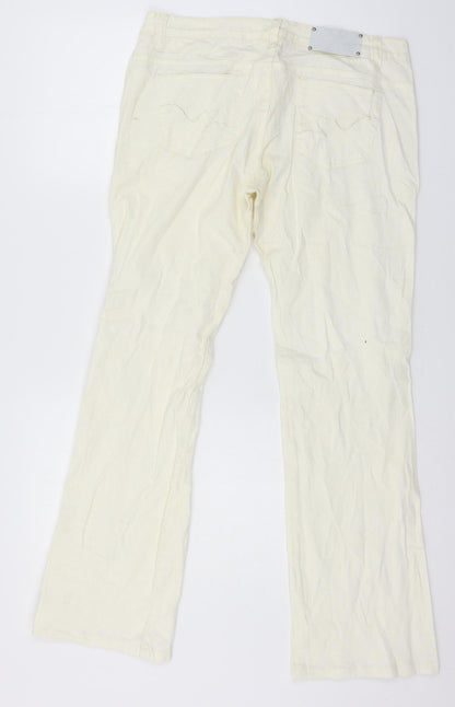 Chicoree Womens Ivory  Denim Trousers  Size 14 L30 in