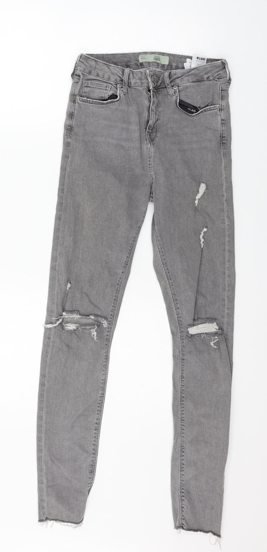 Topshop Womens Grey  Denim Skinny Jeans Size 28 in L32 in