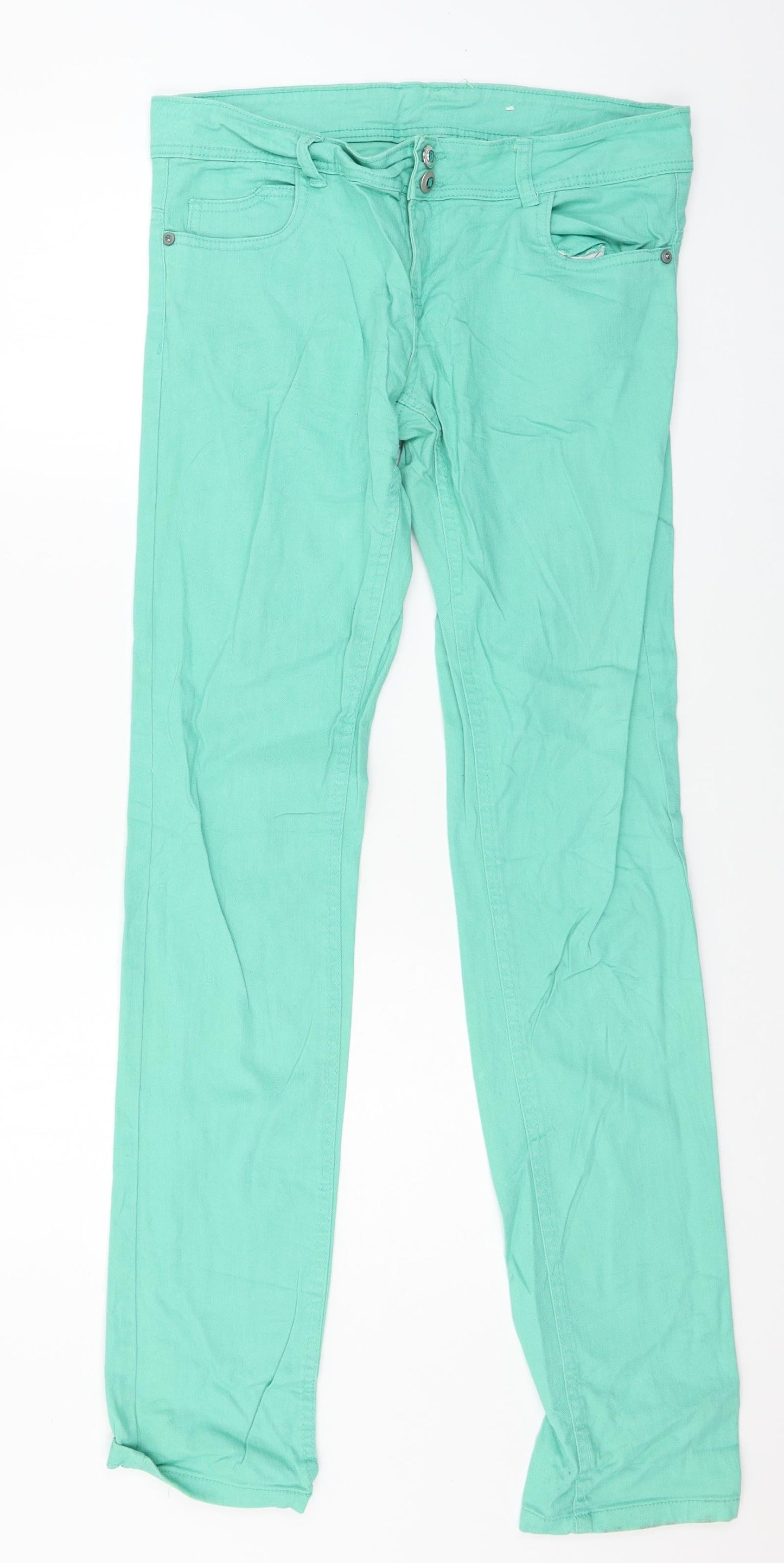 Womens UK Size 32 in OKAY Regular Fit Skinny Green Jeans