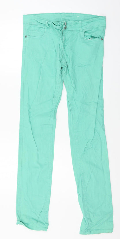 Womens UK Size 32 in OKAY Regular Fit Skinny Green Jeans
