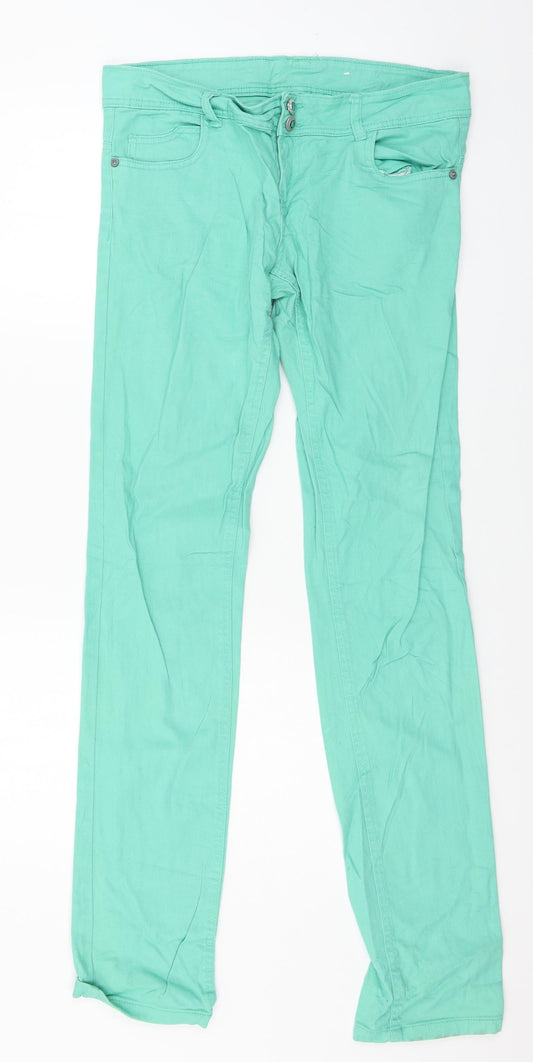 Womens UK Size 32 in OKAY Regular Fit Skinny Green Jeans
