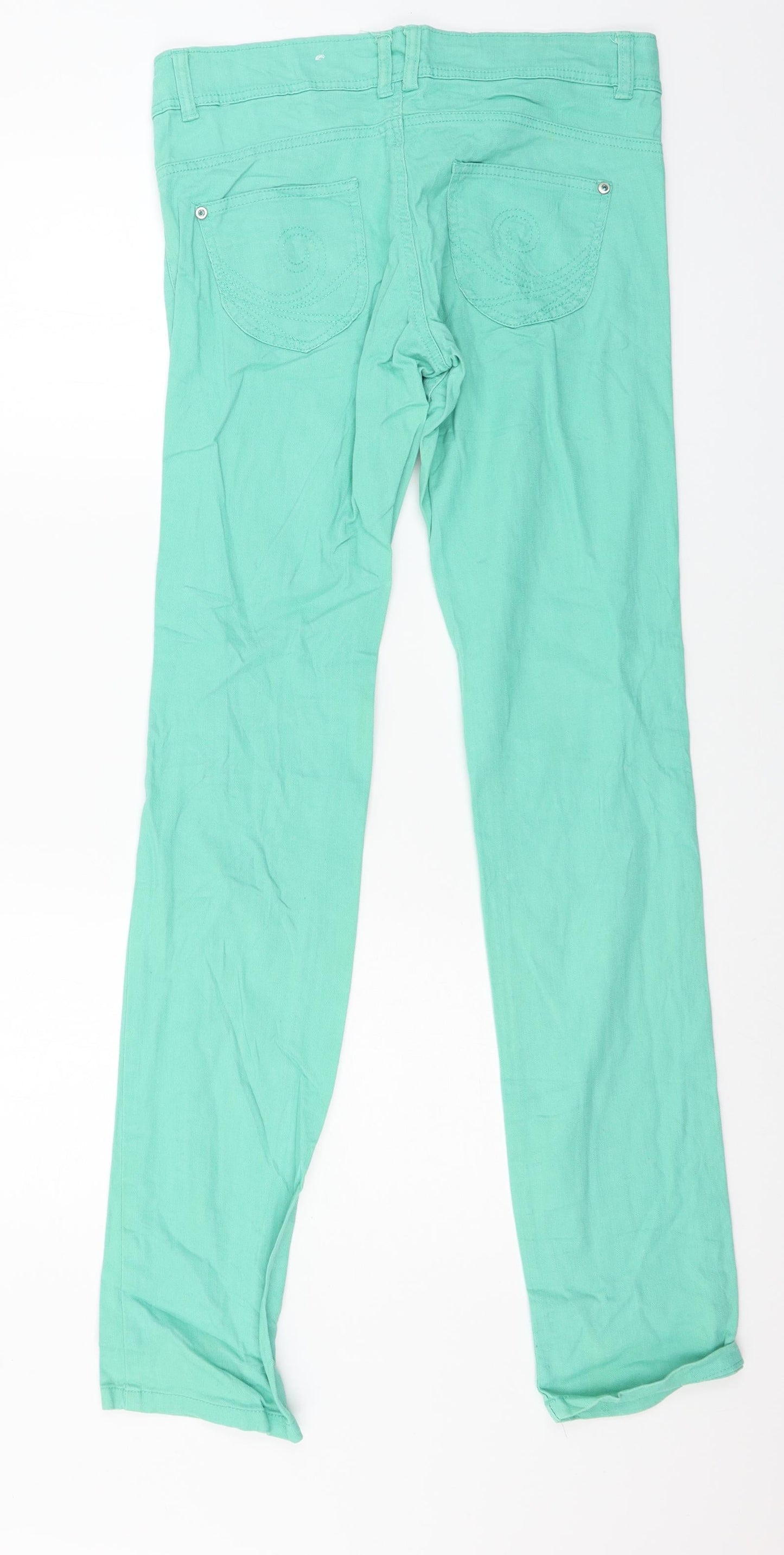 Womens UK Size 32 in OKAY Regular Fit Skinny Green Jeans