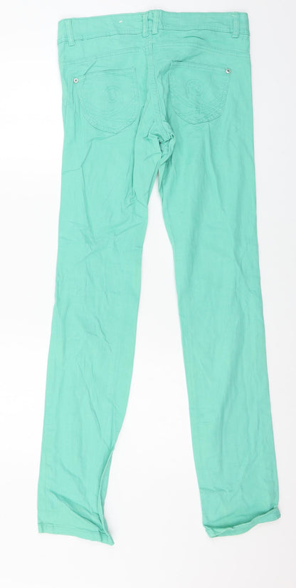 Womens UK Size 32 in OKAY Regular Fit Skinny Green Jeans