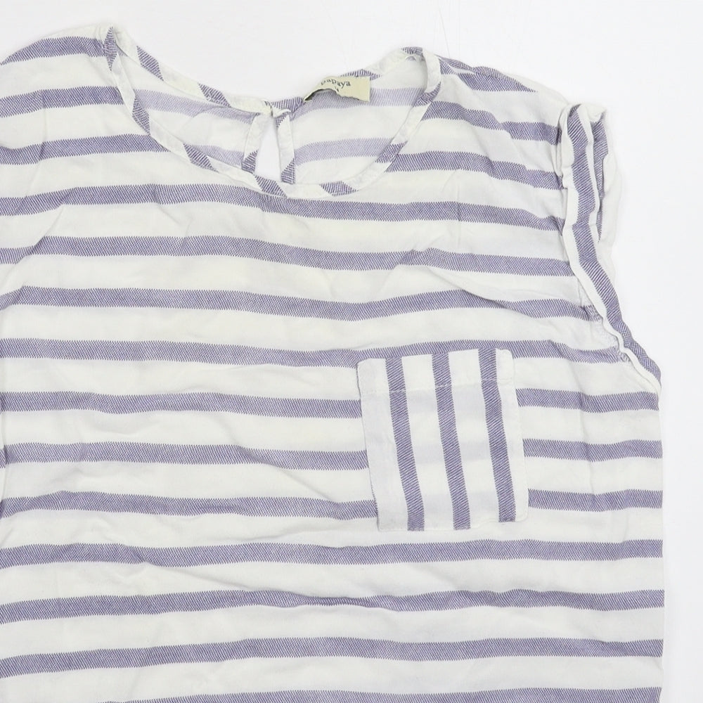 Papaya Womens Multicoloured Striped  Basic Tank Size 14
