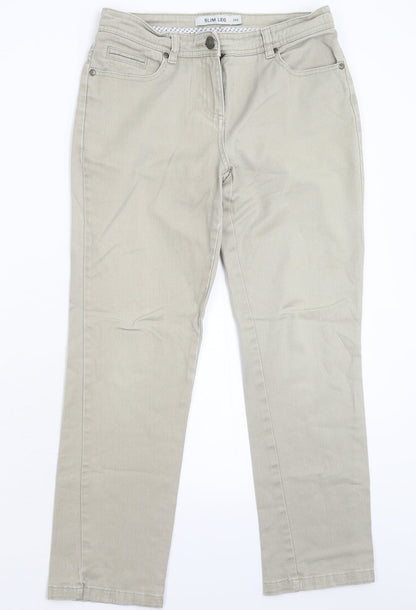 Debenhams Womens Grey  Denim Straight Jeans Size 10 L26 in