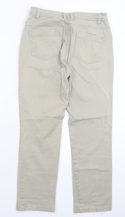 Debenhams Womens Grey  Denim Straight Jeans Size 10 L26 in