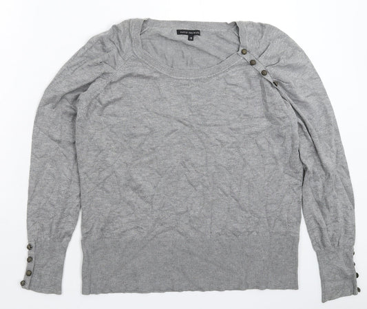 David Emanuel Womens Grey  Knit Pullover Jumper Size 18