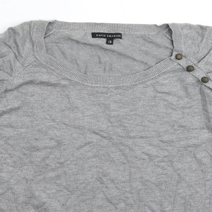 David Emanuel Womens Grey  Knit Pullover Jumper Size 18