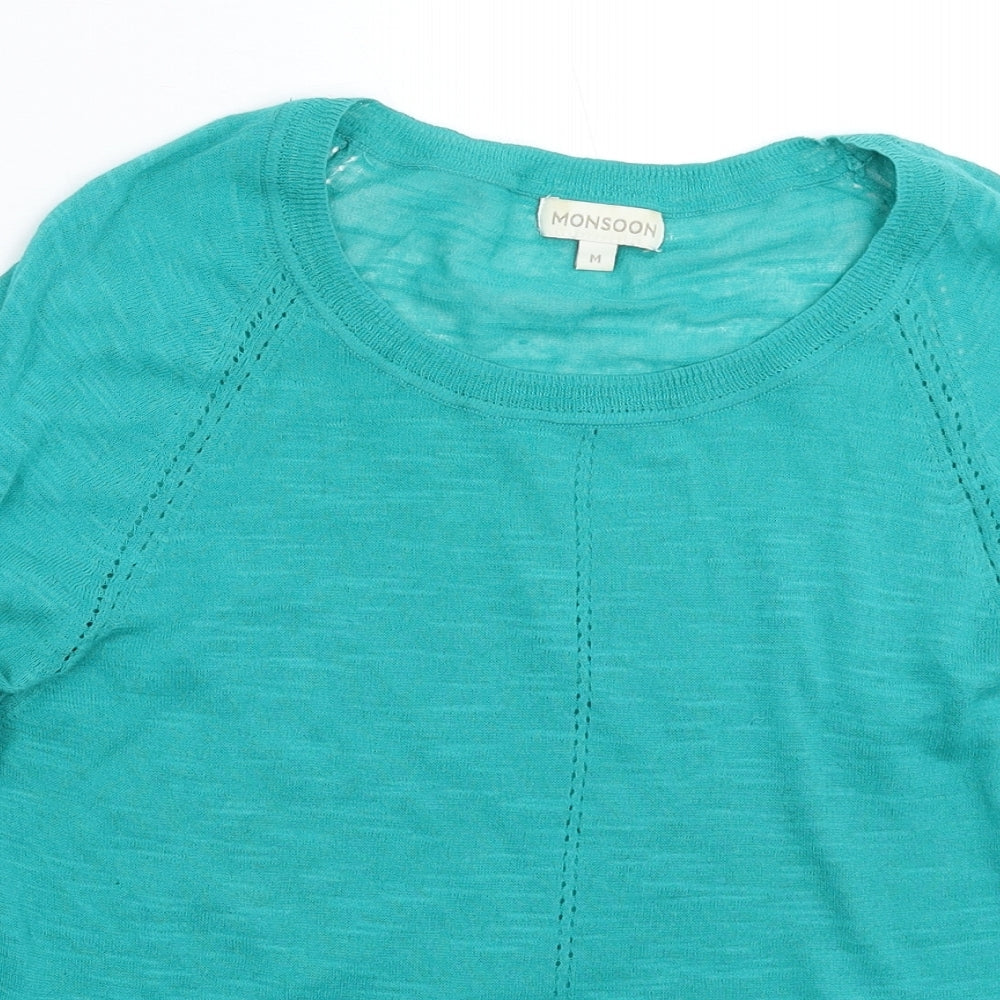 Womens UK Size M Monsoon Green Pullover Jumper