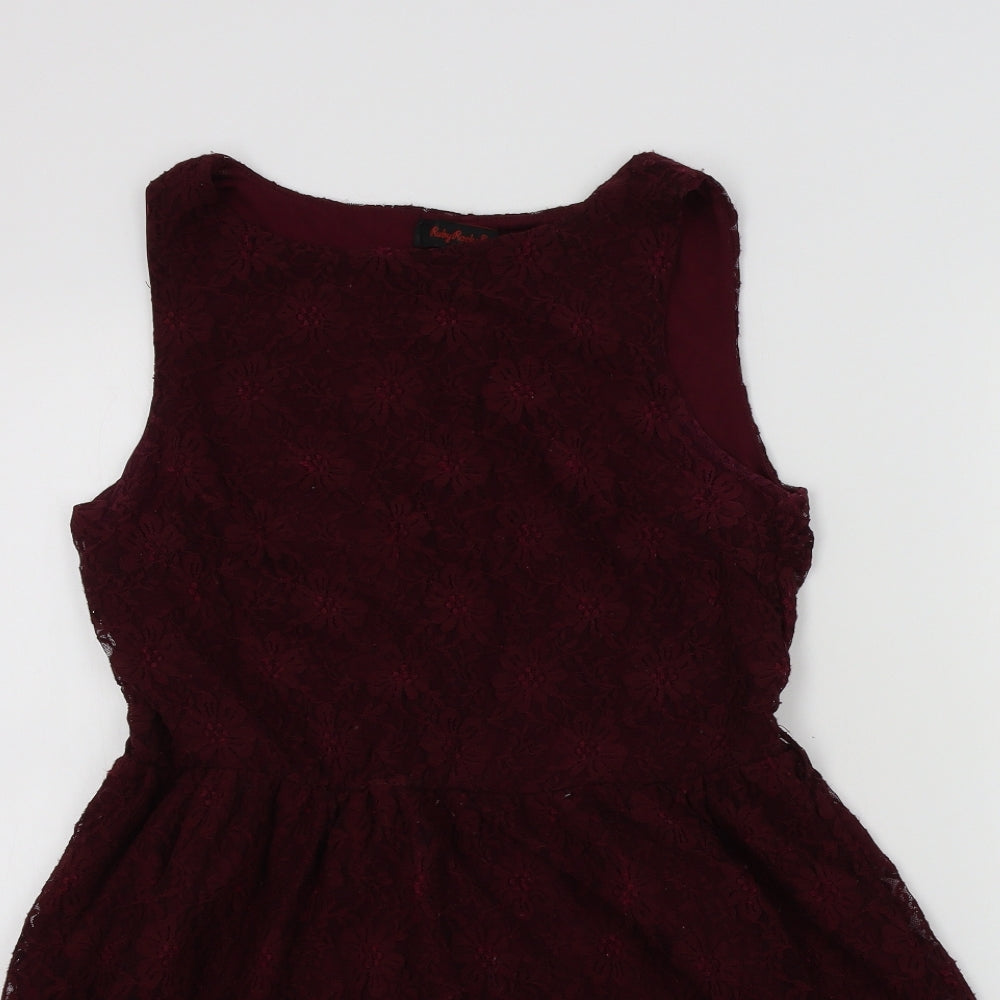 ruby rocks bty Womens Red Colourblock  Fit & Flare  Size 10