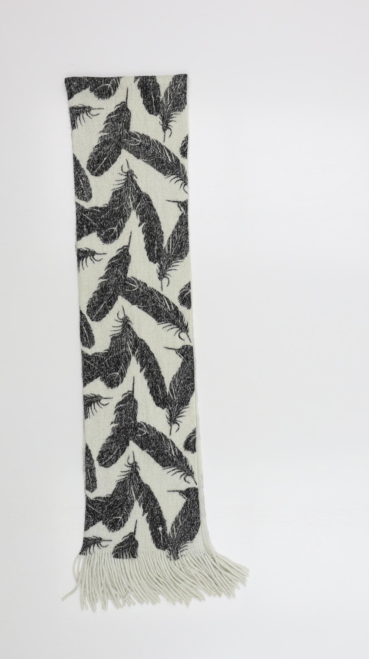 Preworn Womens White Geometric   Scarf