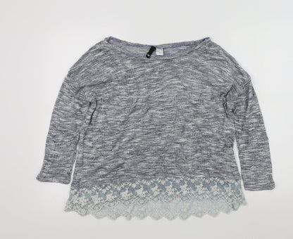 Womens UK Size M H&M Blue Pullover Jumper