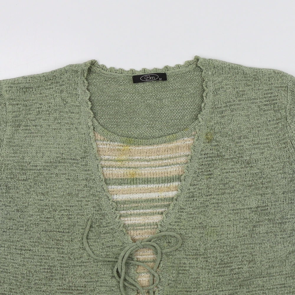 Womens UK Size M BM Green Pullover Jumper