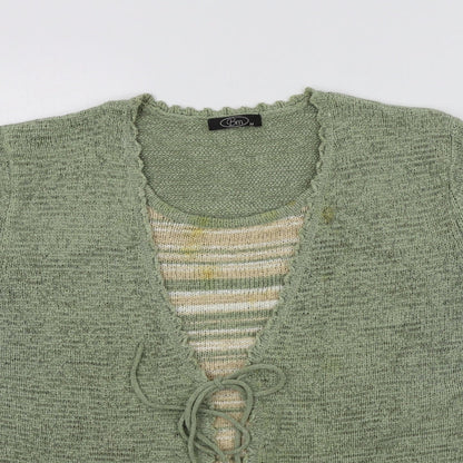 Womens UK Size M BM Green Pullover Jumper