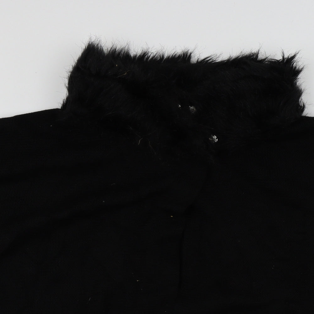 Womens UK Size One Size M&S Black Wrap Jumper