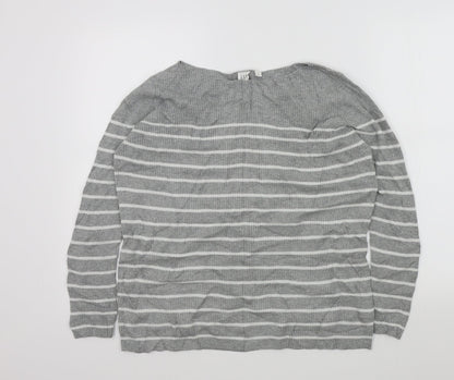 Gap Womens Grey Striped  Pullover Jumper Size S