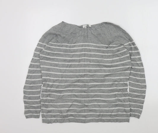 Gap Womens Grey Striped  Pullover Jumper Size S