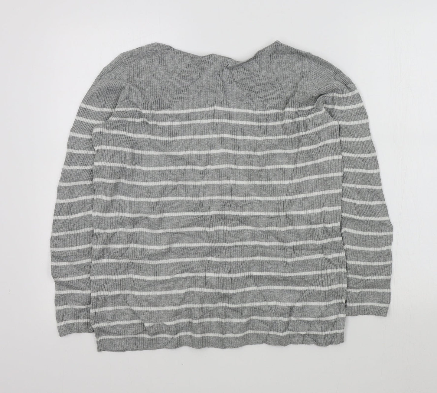 Gap Womens Grey Striped  Pullover Jumper Size S