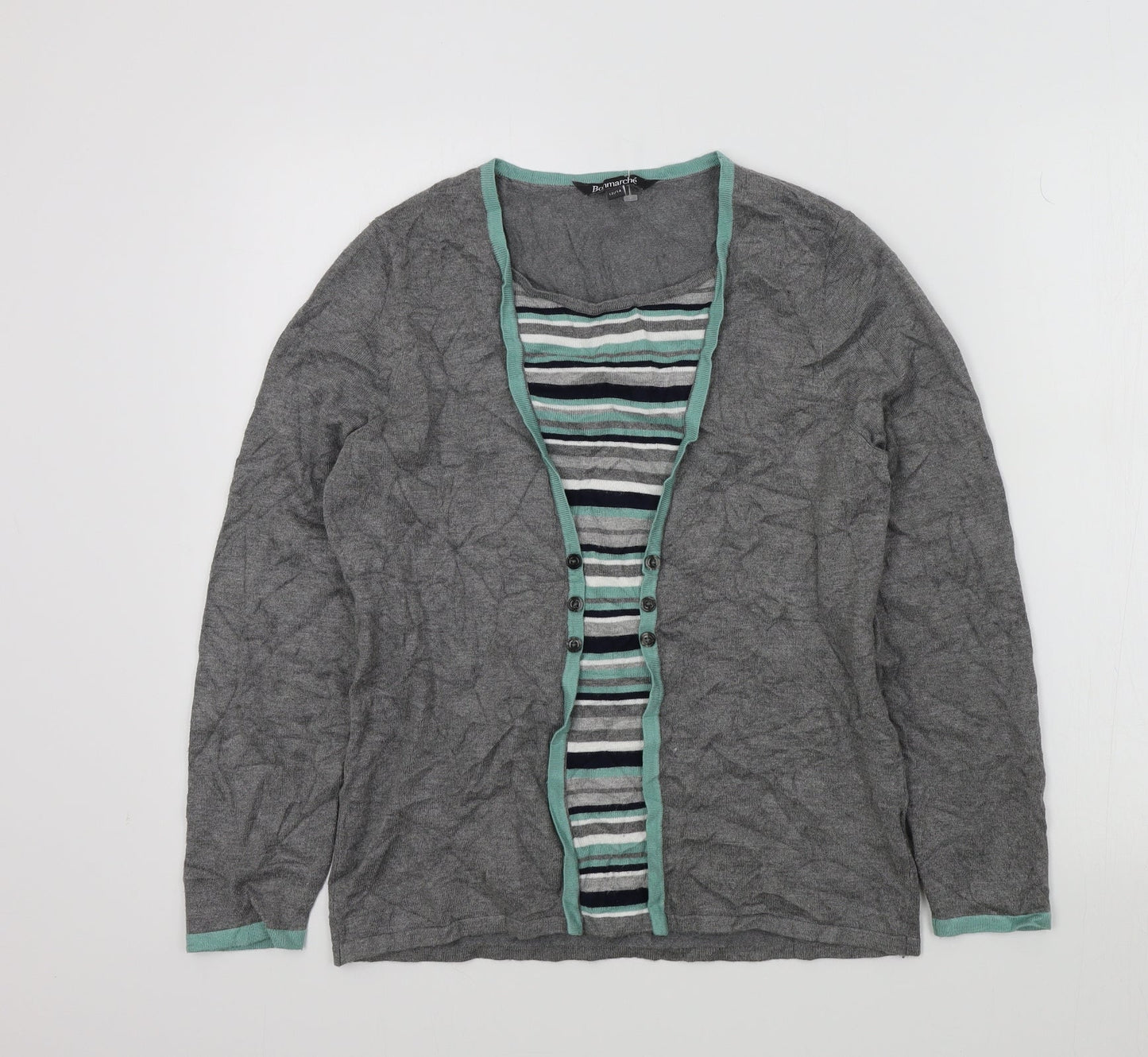 Womens UK Size 12 Bonmarché Grey Pullover Jumper