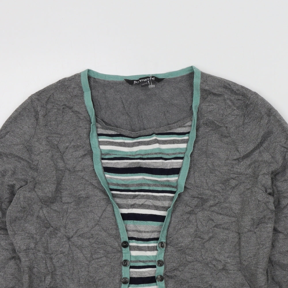 Womens UK Size 12 Bonmarché Grey Pullover Jumper