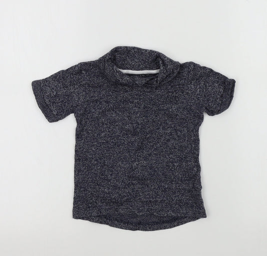 NEXT Girls Blue Colourblock  Basic T-Shirt Size 12-18 Months
