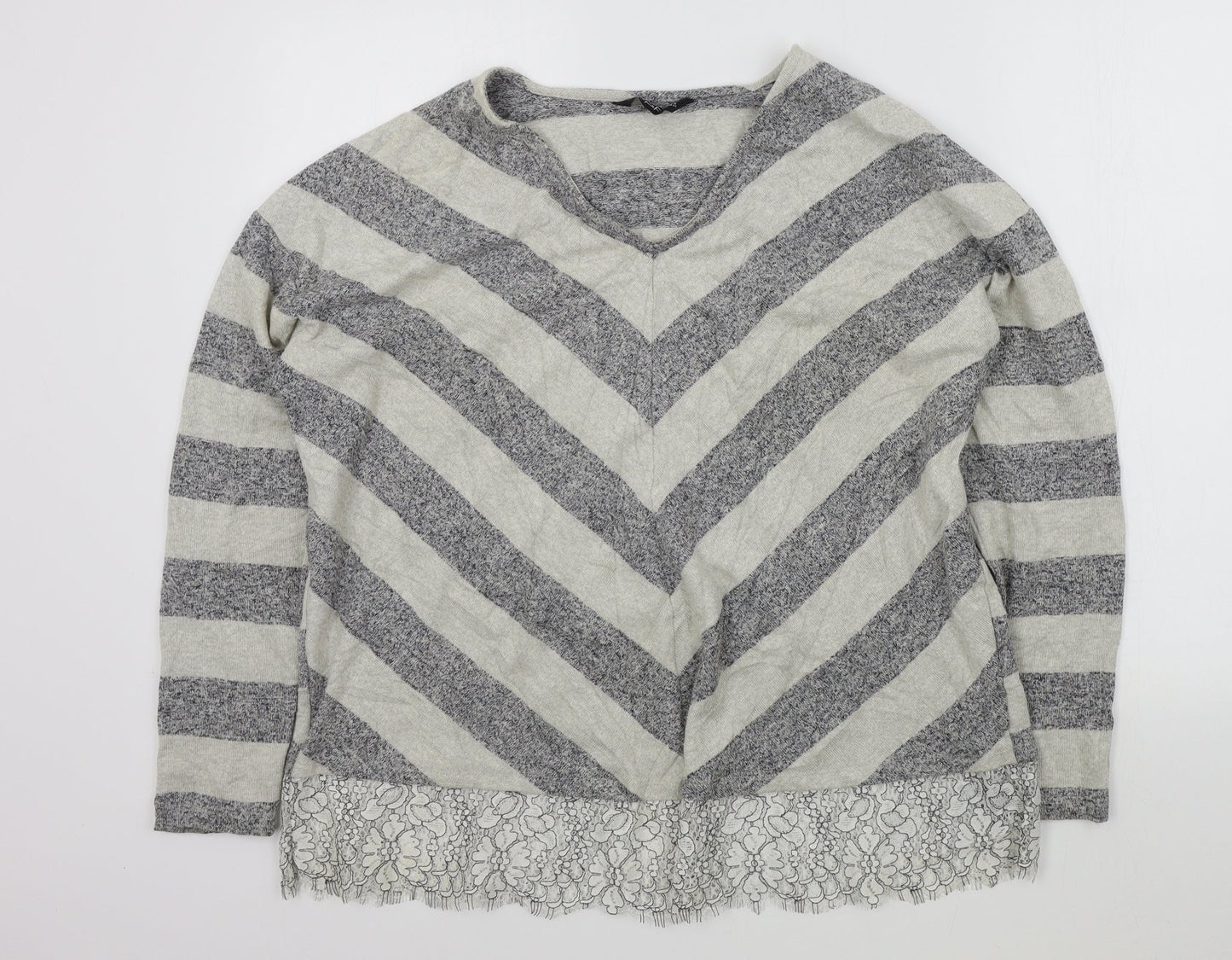 Womens UK Size 14 F&F Grey Pullover Jumper