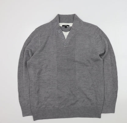George Mens Grey   Pullover Jumper Size L  - t-shirt neck