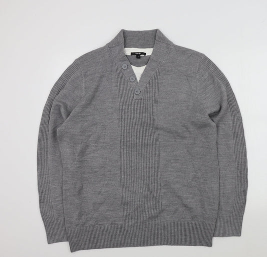 George Mens Grey   Pullover Jumper Size L  - t-shirt neck
