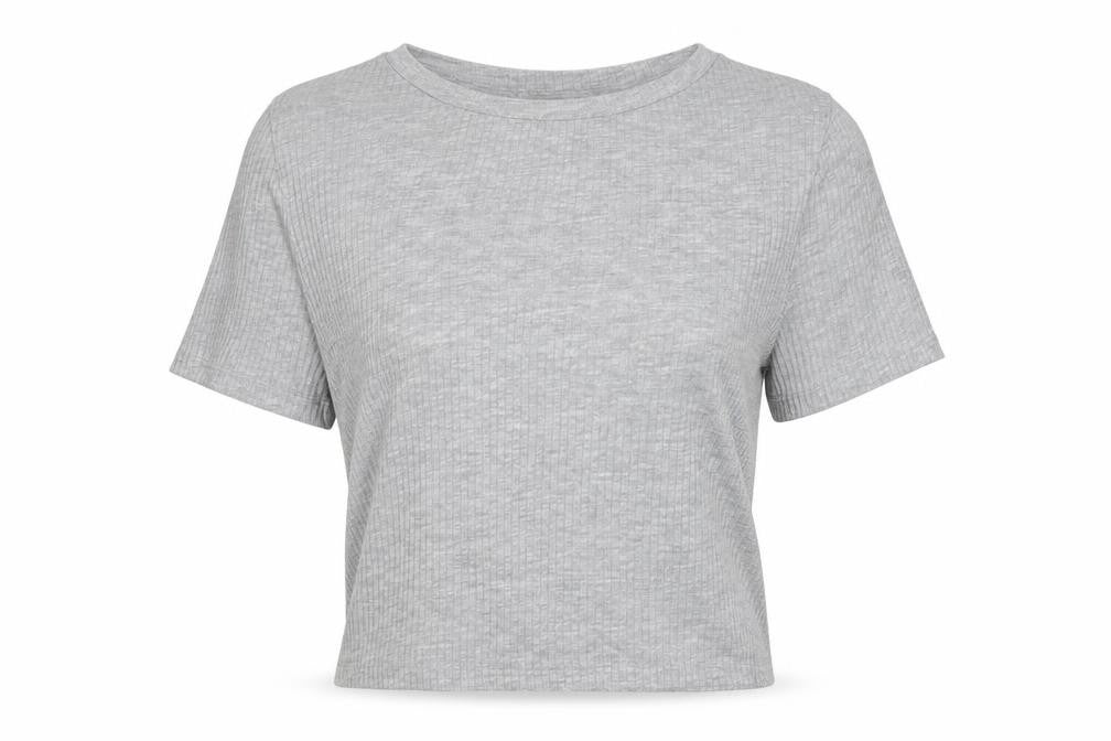 Womens UK Size 10 New Look Grey Wrap T-Shirt
