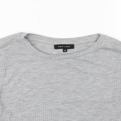 Womens UK Size 10 New Look Grey Wrap T-Shirt