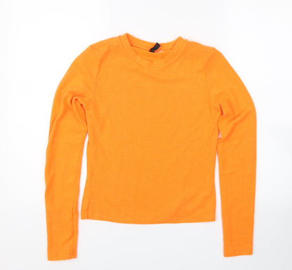 H&M Womens Orange   Pullover Sweatshirt Size S