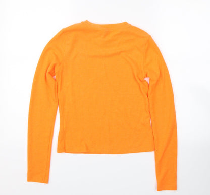 H&M Womens Orange   Pullover Sweatshirt Size S