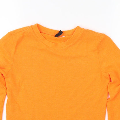 H&M Womens Orange   Pullover Sweatshirt Size S