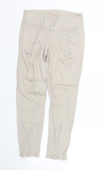 Womens UK Size S Preworn Regular Fit  Beige Trousers