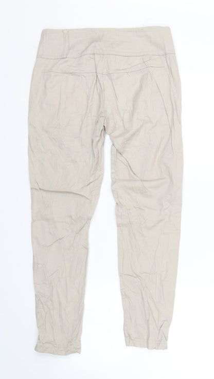 Womens UK Size S Preworn Regular Fit  Beige Trousers