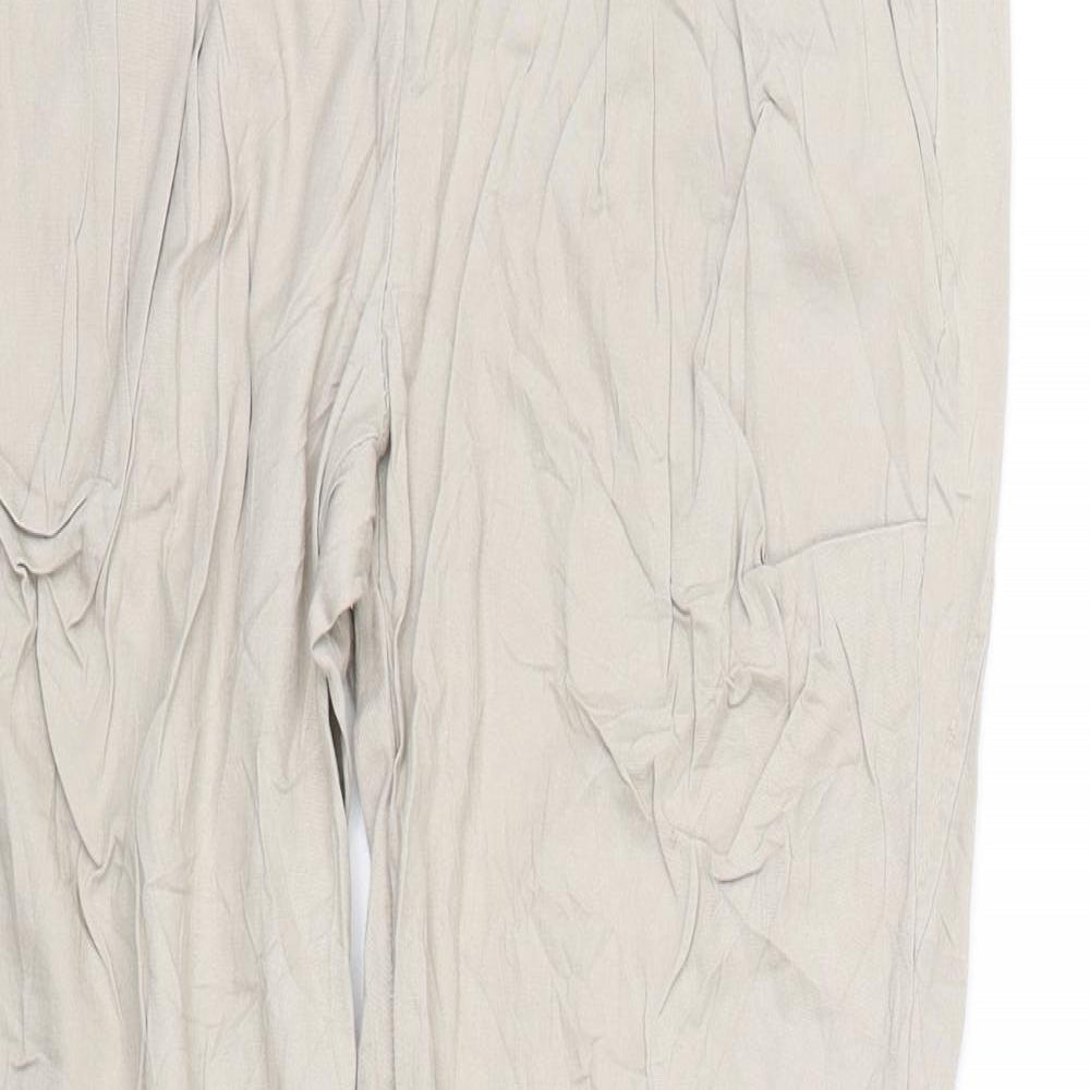 Womens UK Size S Preworn Regular Fit  Beige Trousers