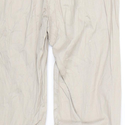 Womens UK Size S Preworn Regular Fit  Beige Trousers