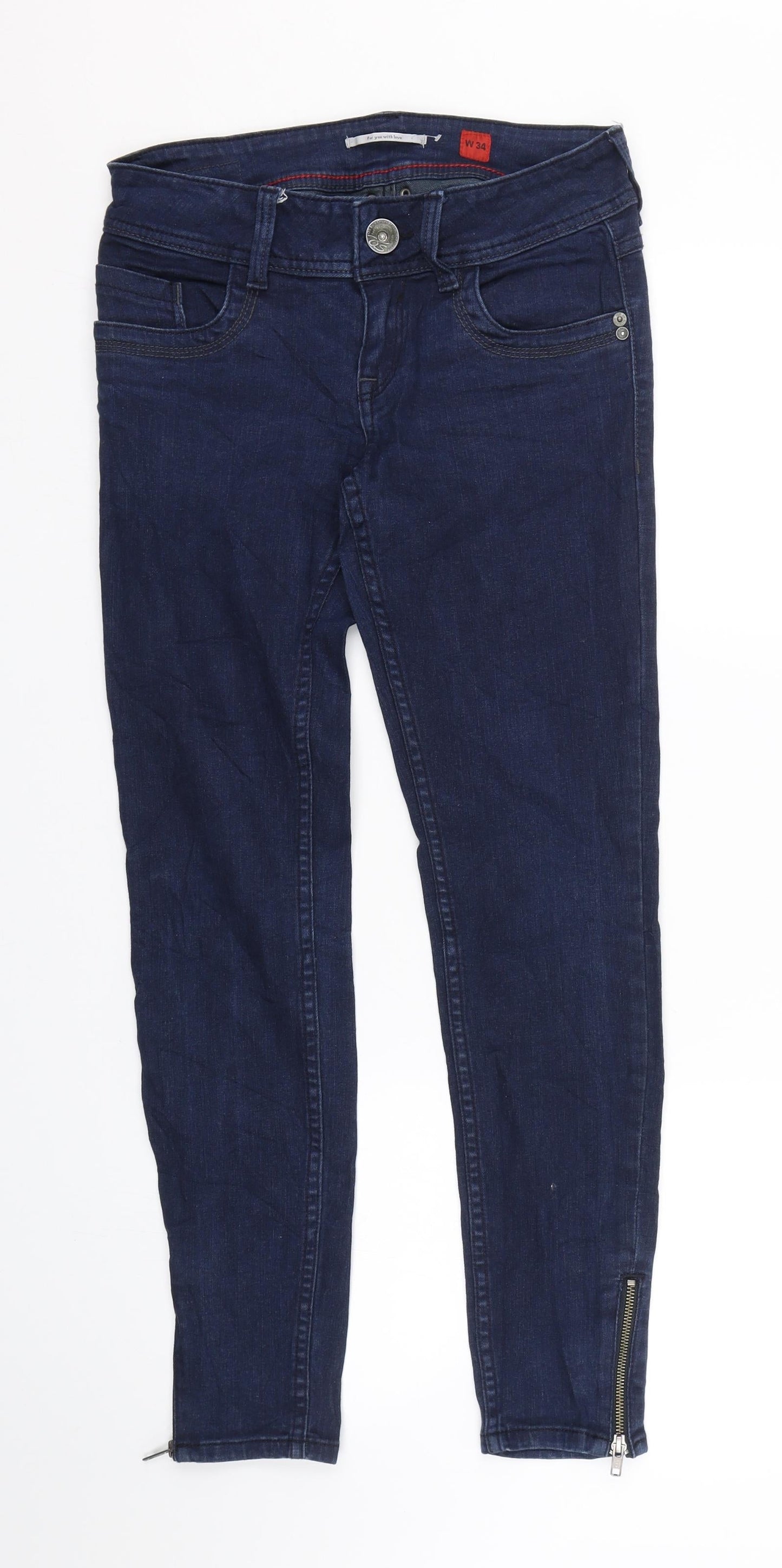 QS Womens Blue  Denim Skinny Jeans Size 34 L27 in