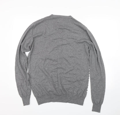 SCOUT Mens Grey Striped  Pullover Jumper Size L