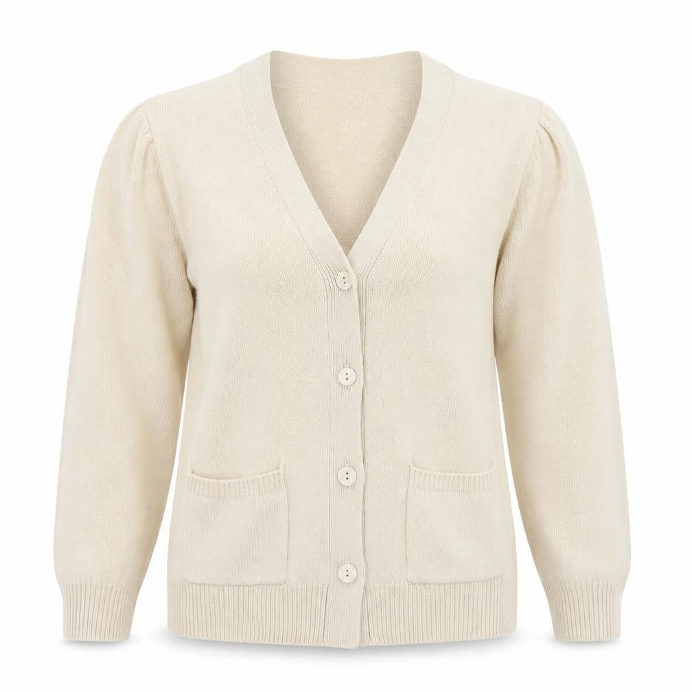 Womens UK Size 10 Damart Beige Cardigan Jumper