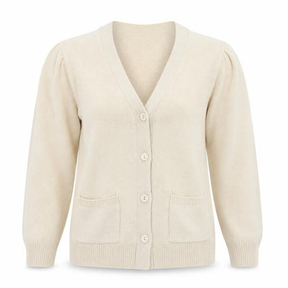 Womens UK Size 10 Damart Beige Cardigan Jumper